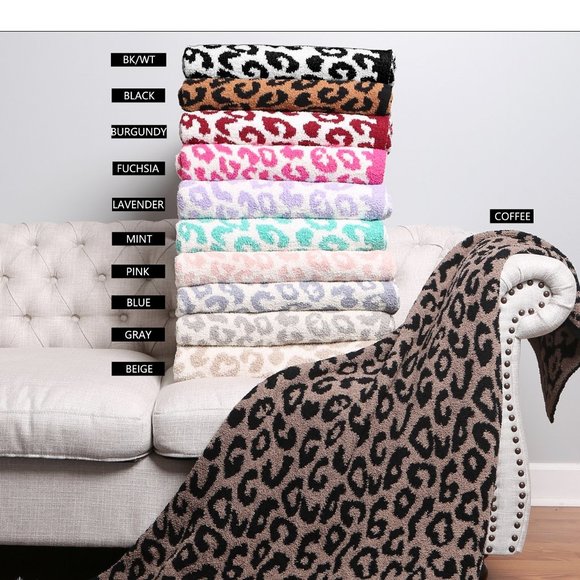 P/S New Colors! Leopard Print Luxury Soft Throw Blanket·50x 60·ComfyLuxe - Picture 1 of 12
